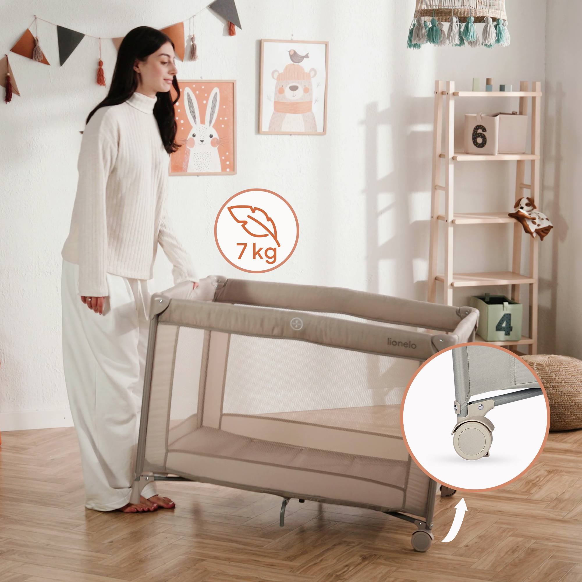 Манеж кровать Lionelo бежевый LO-AMELIE BEIGE SAND - фото 6