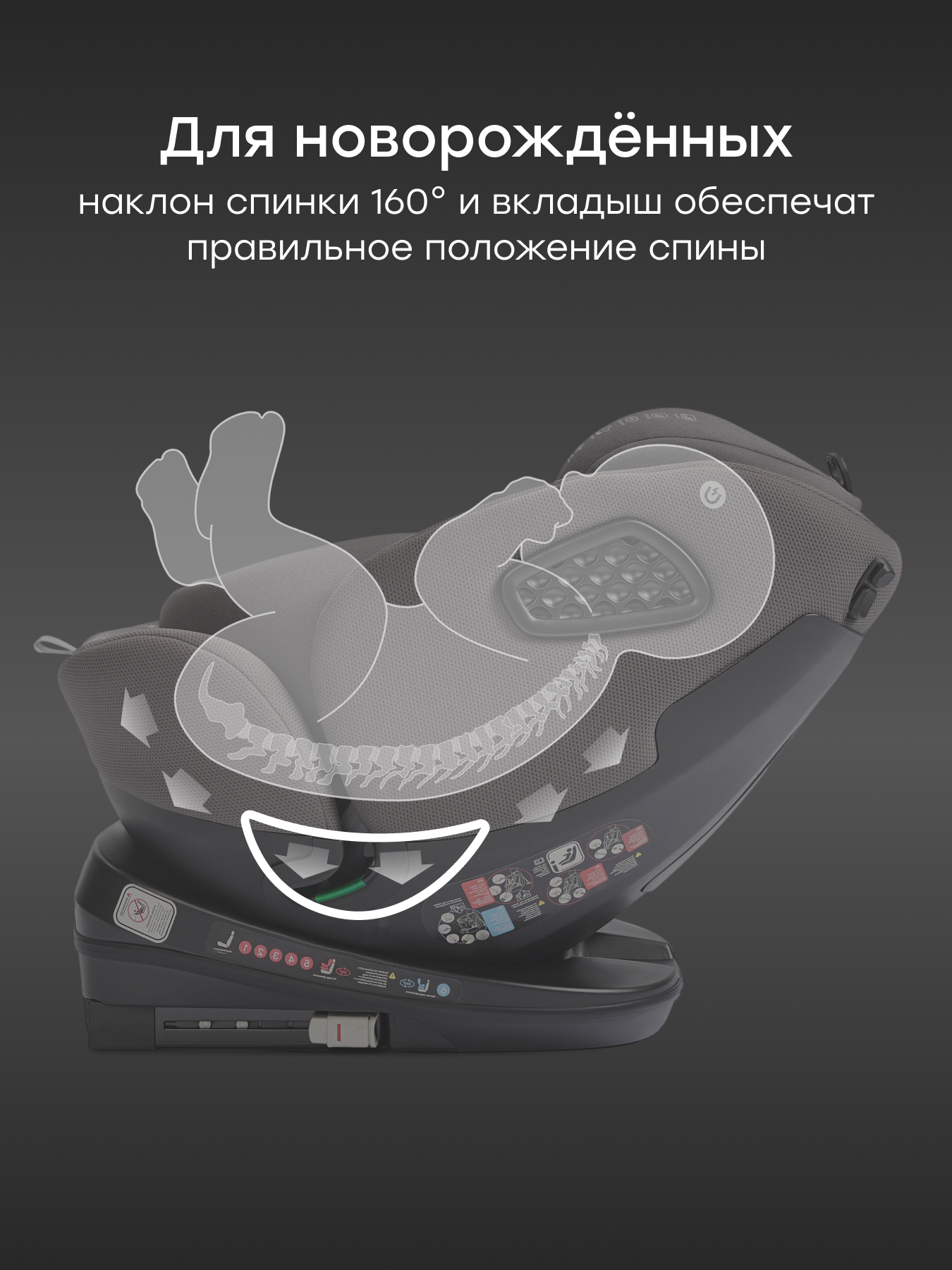 Автокресло Happy Baby Reex Isofix 0+/1/2/3 (0-36 кг) серый - фото 6