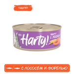 Корм для кошек Harty 100г паштет с лососем и форелью для взрослых консервированный