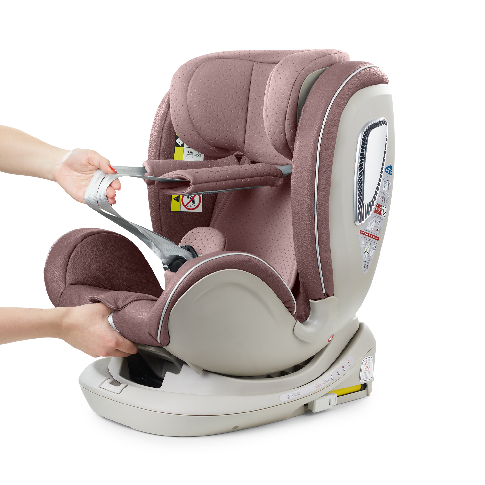 Автокресло Happy Baby I-Unix Isofix 0+/1/2/3 (0-36 кг) розовый - фото 22