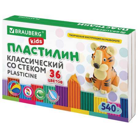 Пластилин Brauberg 36 цв.