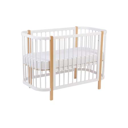 Детская кроватка Polini kids 350 прямоугольная, продольный маятник (белый)