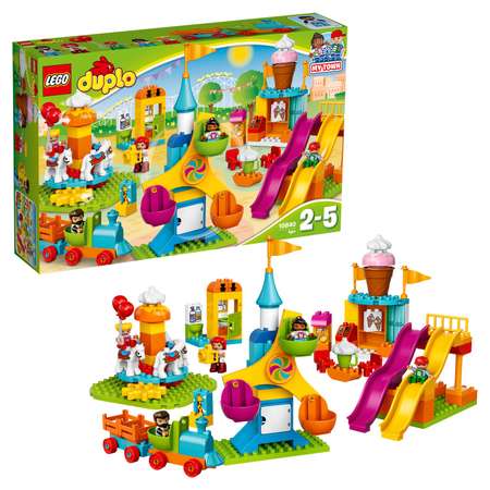 Конструктор LEGO DUPLO Большой парк аттракционов блочный