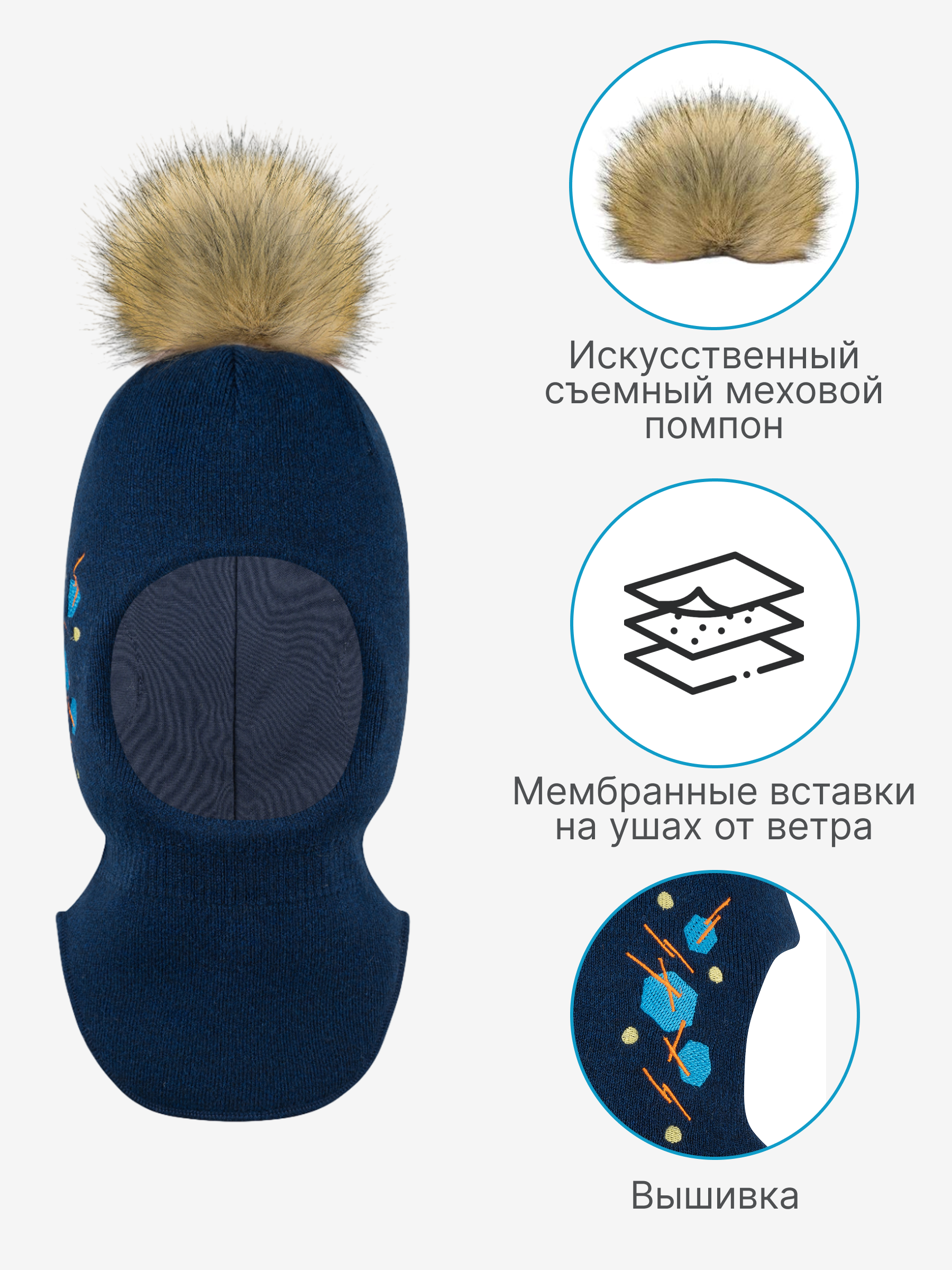 Шапка GUSTI GW25AC1213B-BLUE - фото 3
