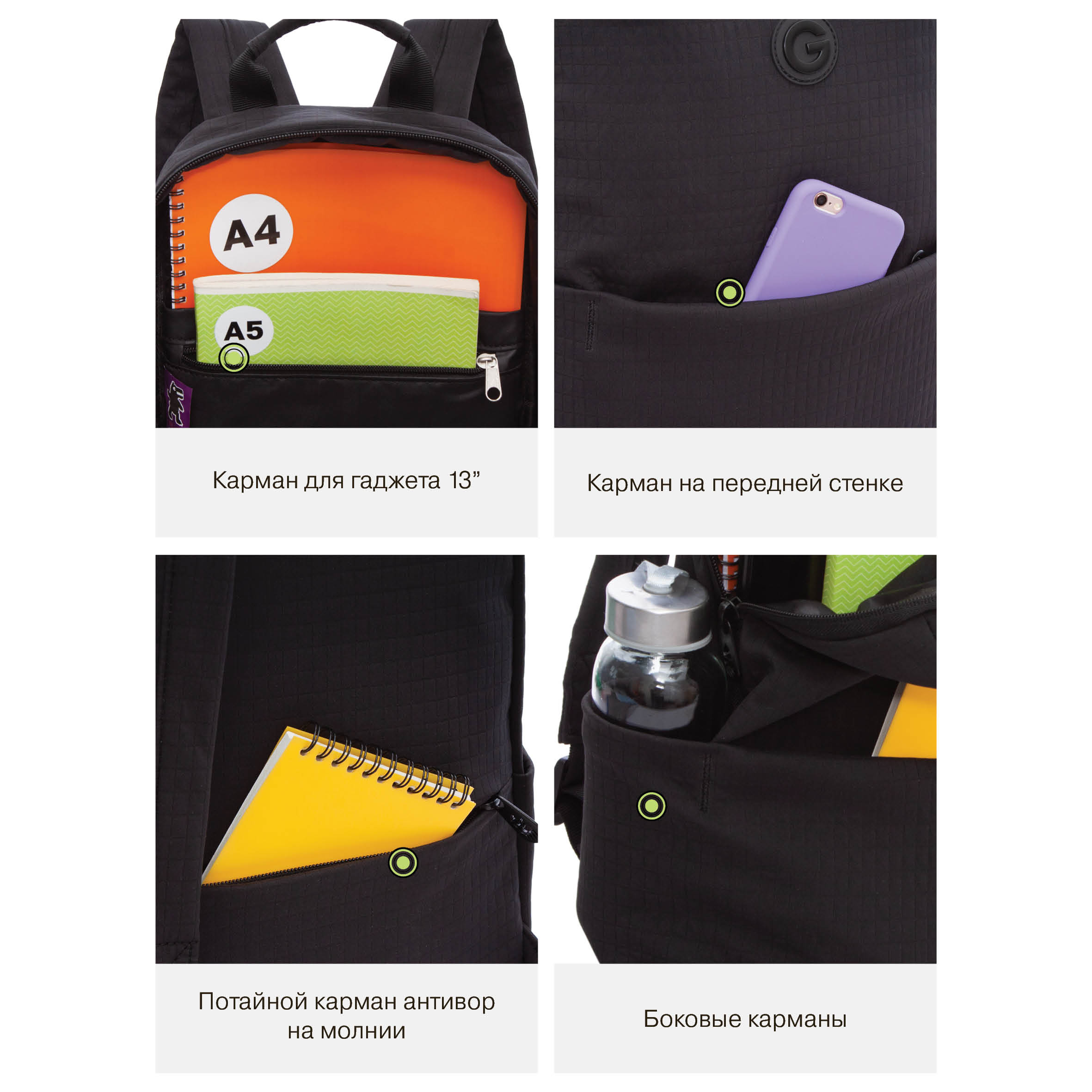 Рюкзак Grizzly Нашивка - фото 12