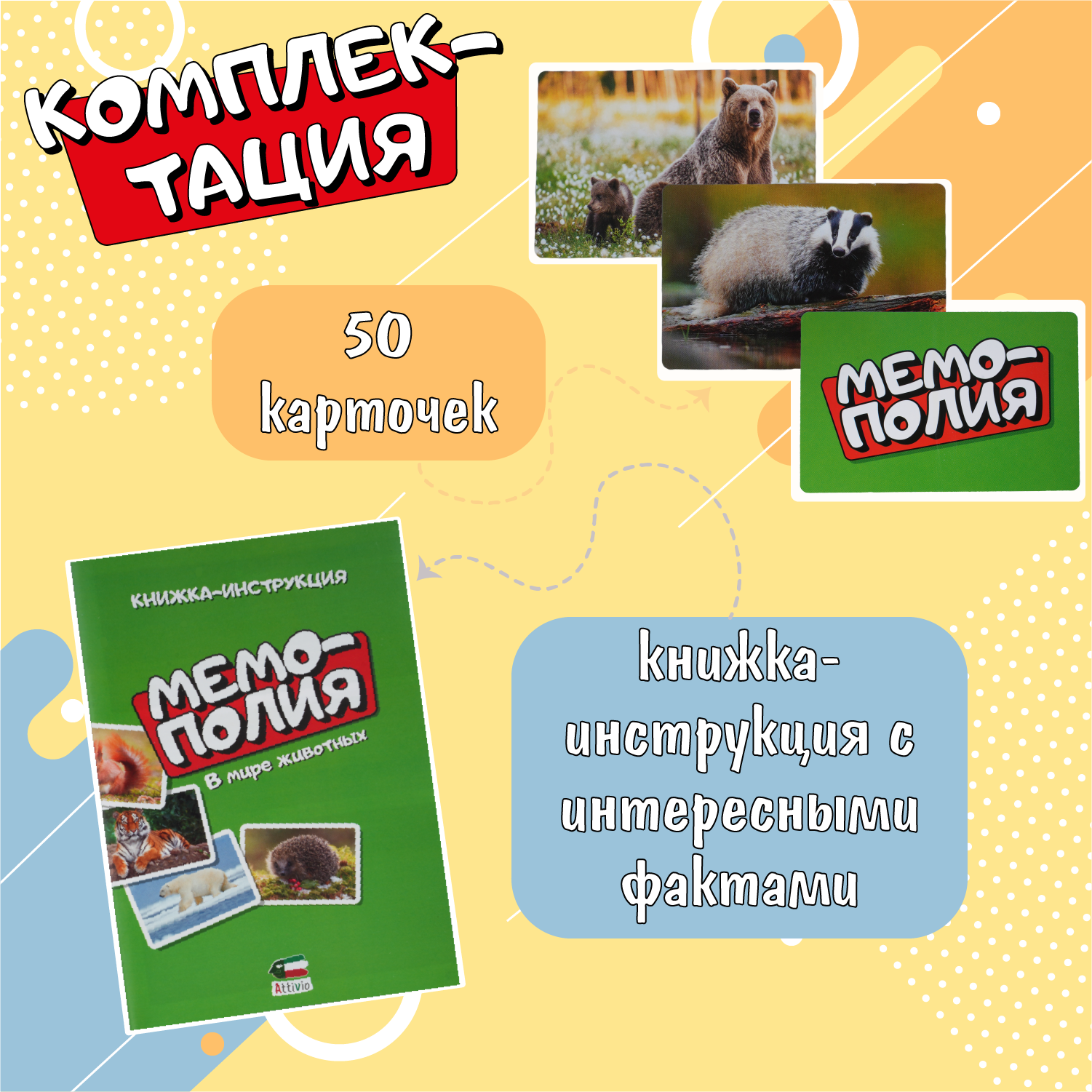 Настольная игра Attivio Мемополия Животные - фото 2