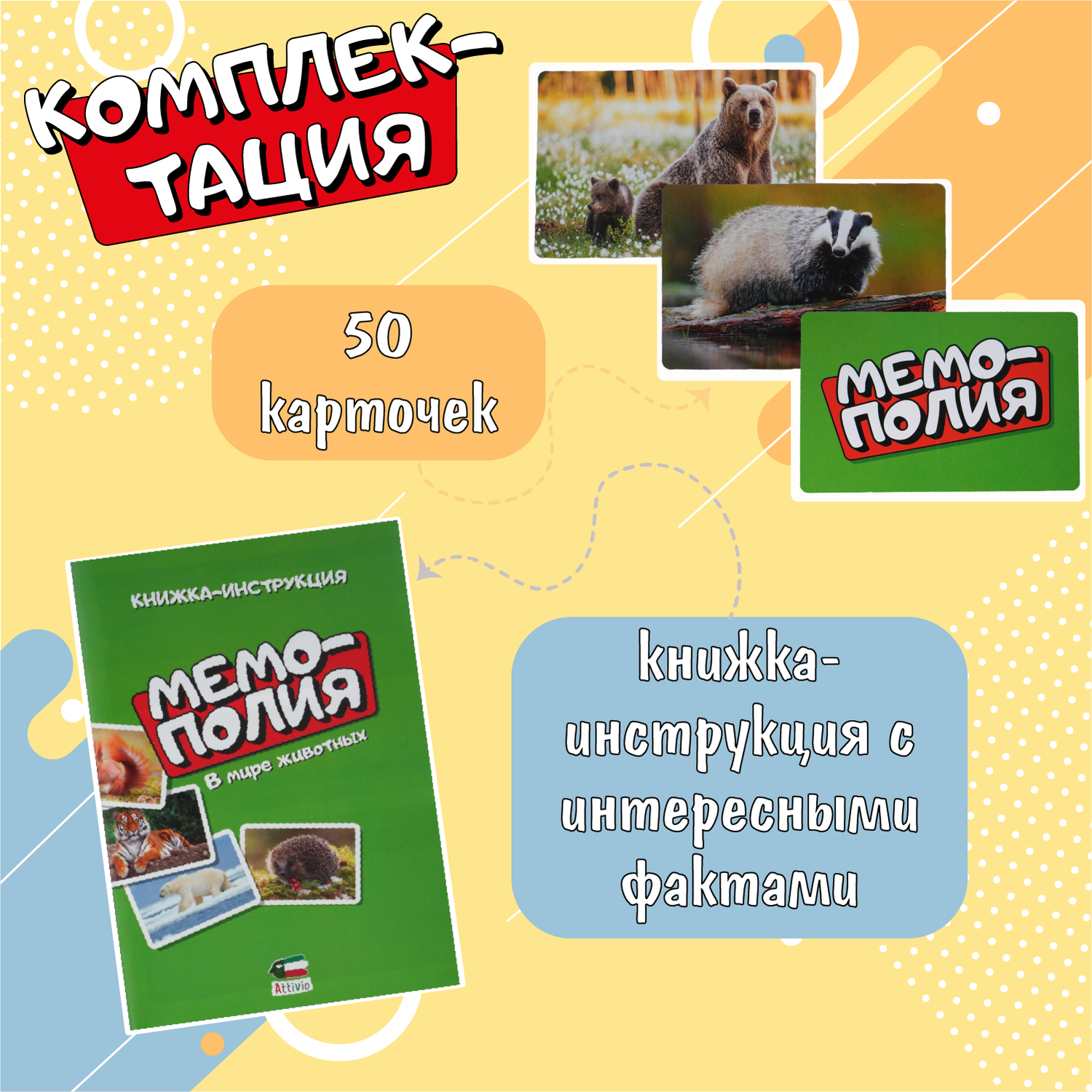 Настольная игра Attivio Мемополия Животные - фото 2