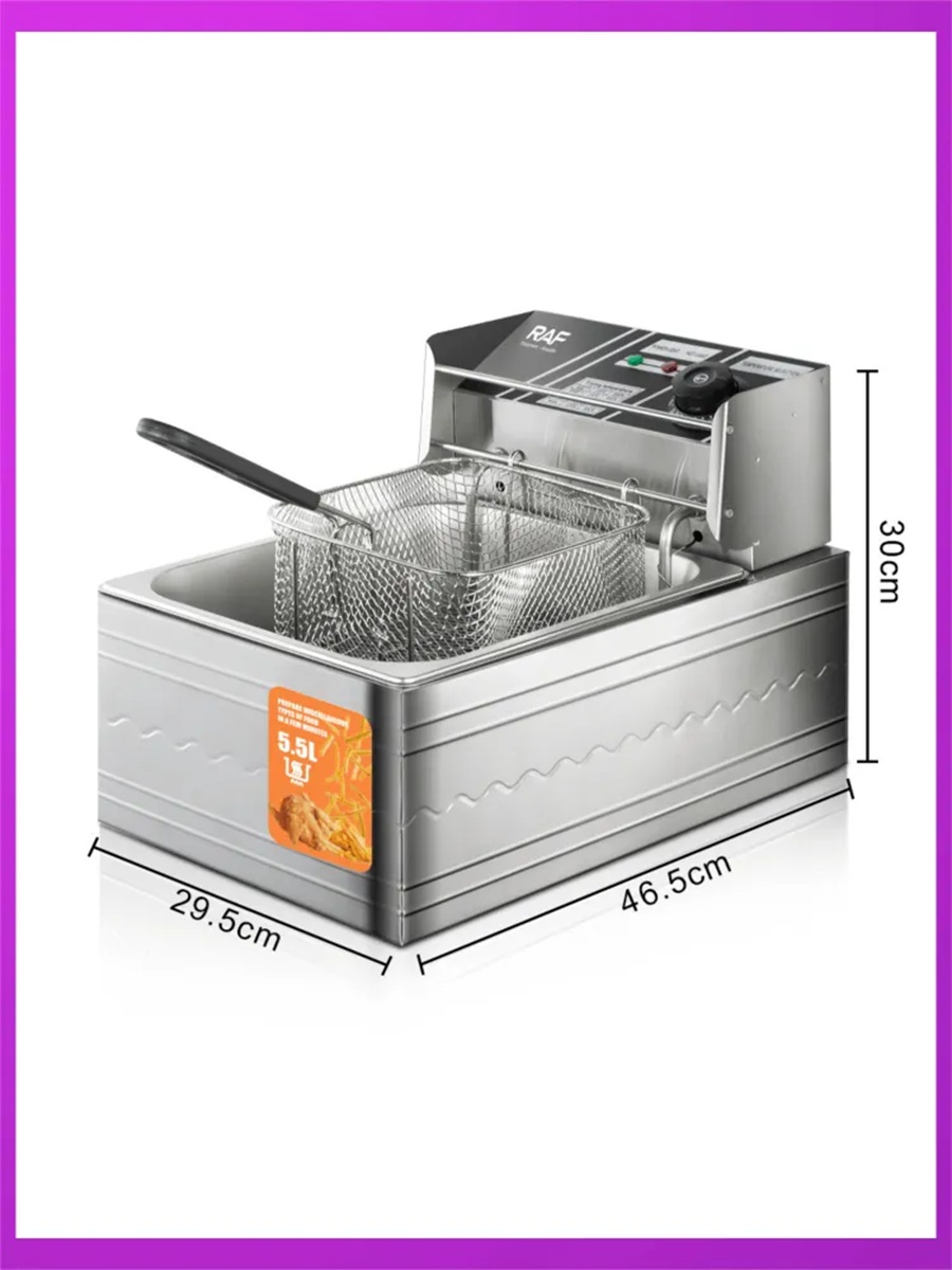 Фритюрница CASTLELADY 7 л, 2000 Вт с терморегулятором и корзиной - фото 4