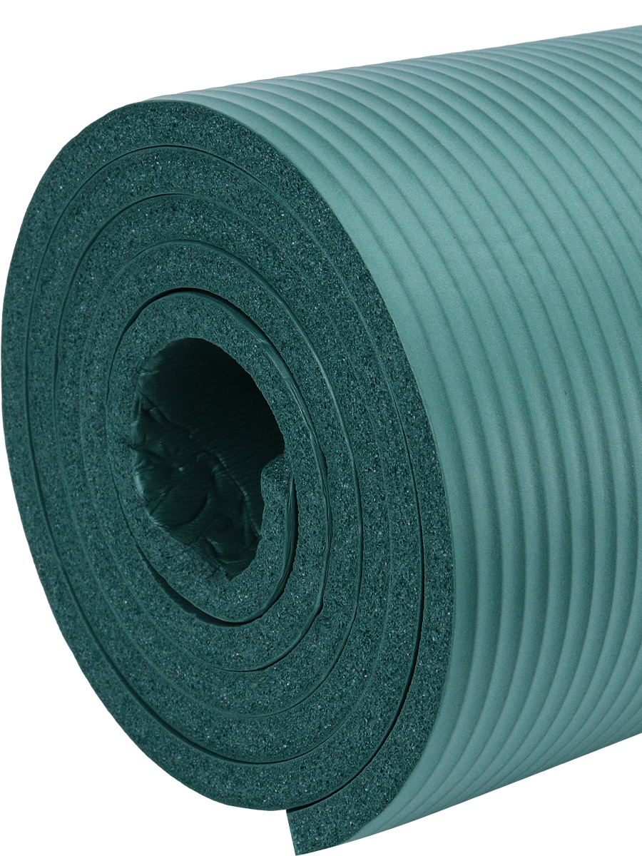 Коврик спортивный U-TURN для фитнеса и йоги тёмно-зелёный - фото 10