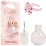 Лак для ногтей LUKKY Diamond Confetti peel-off с колечком розовый 4,5 мл