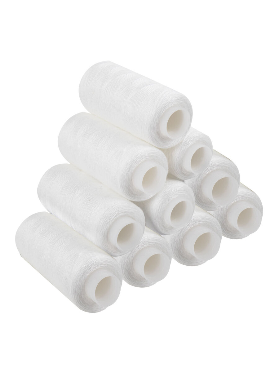 Нитки для шитья Develia армированные 40ЛШ 200 м швейный набор 20 штук с иголками белые - фото 10