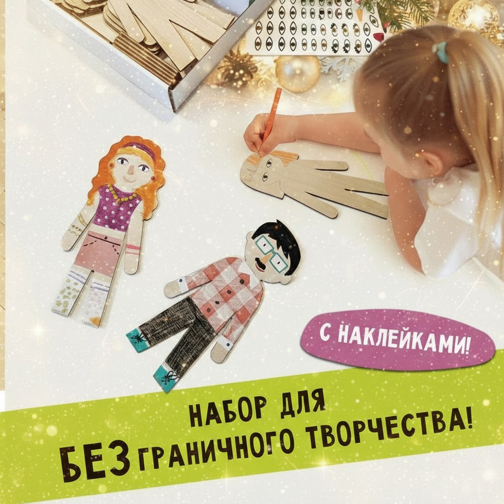 Набор для творчества HappyLine аппликация Креативные человечки - фото 1