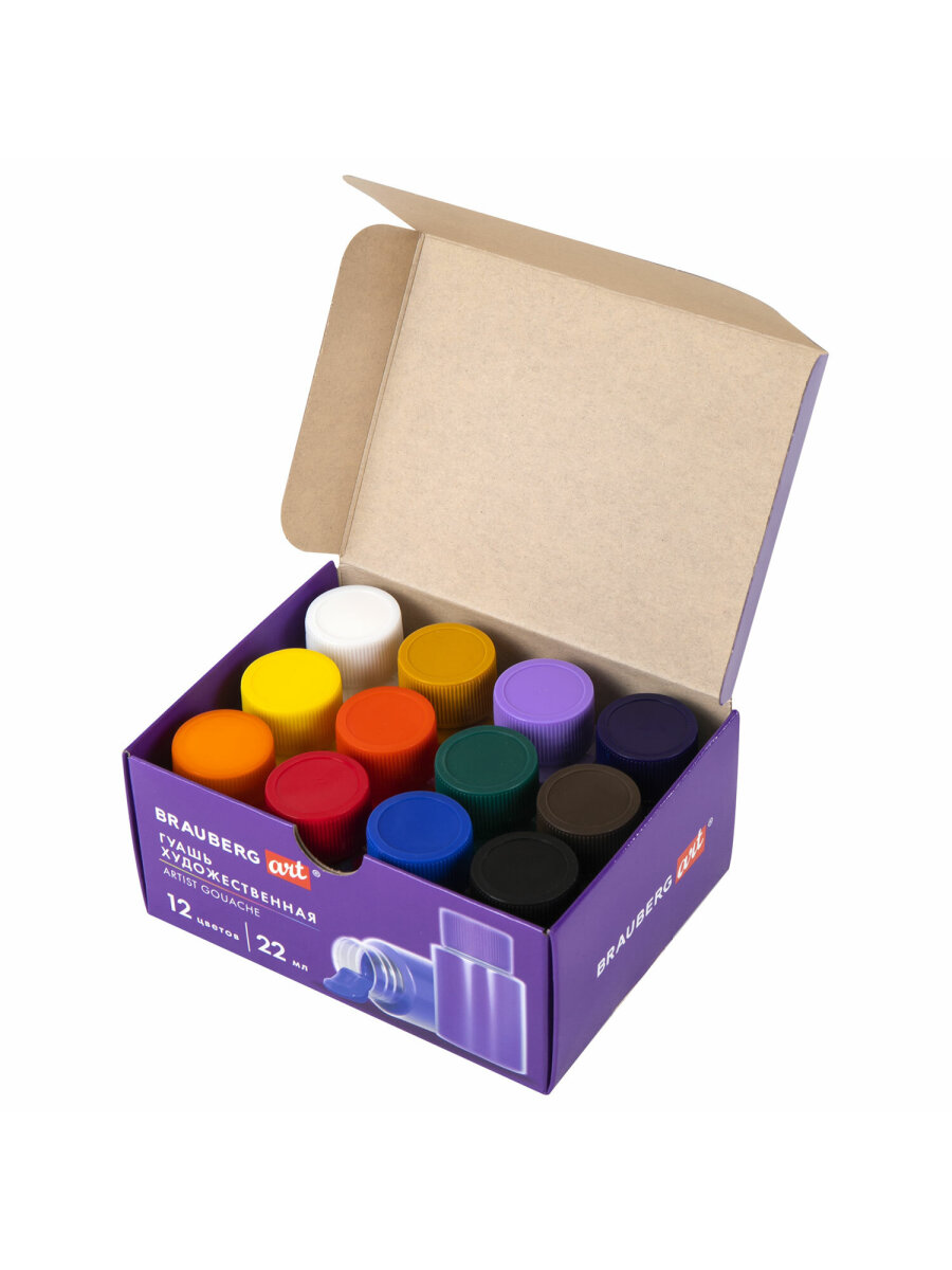 Краски гуашь Brauberg 12 цв. - фото 5