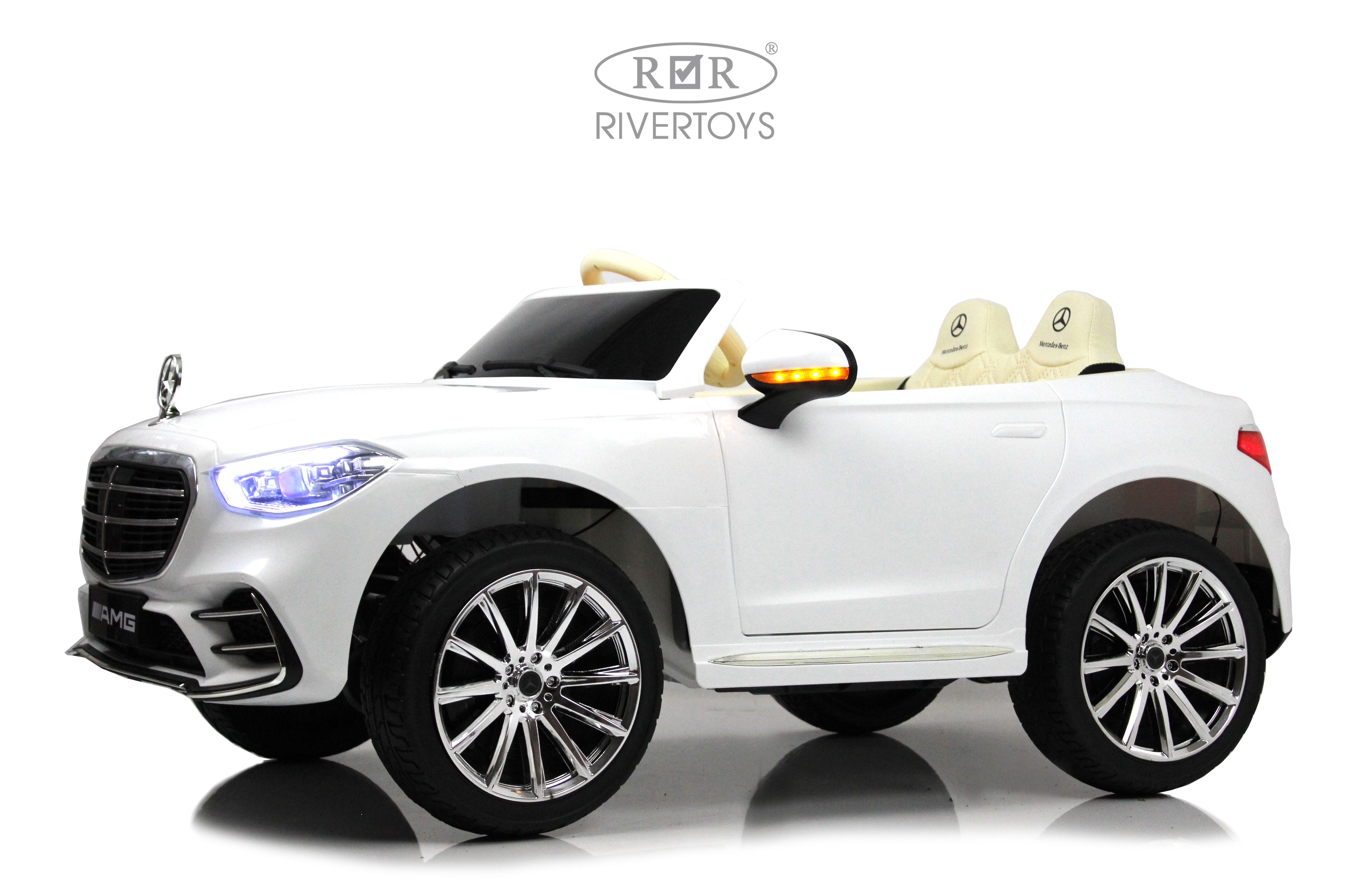 Электромобиль RIVERTOYS Mercedes М333БХ-WHITE С пультом ДУ - фото 11