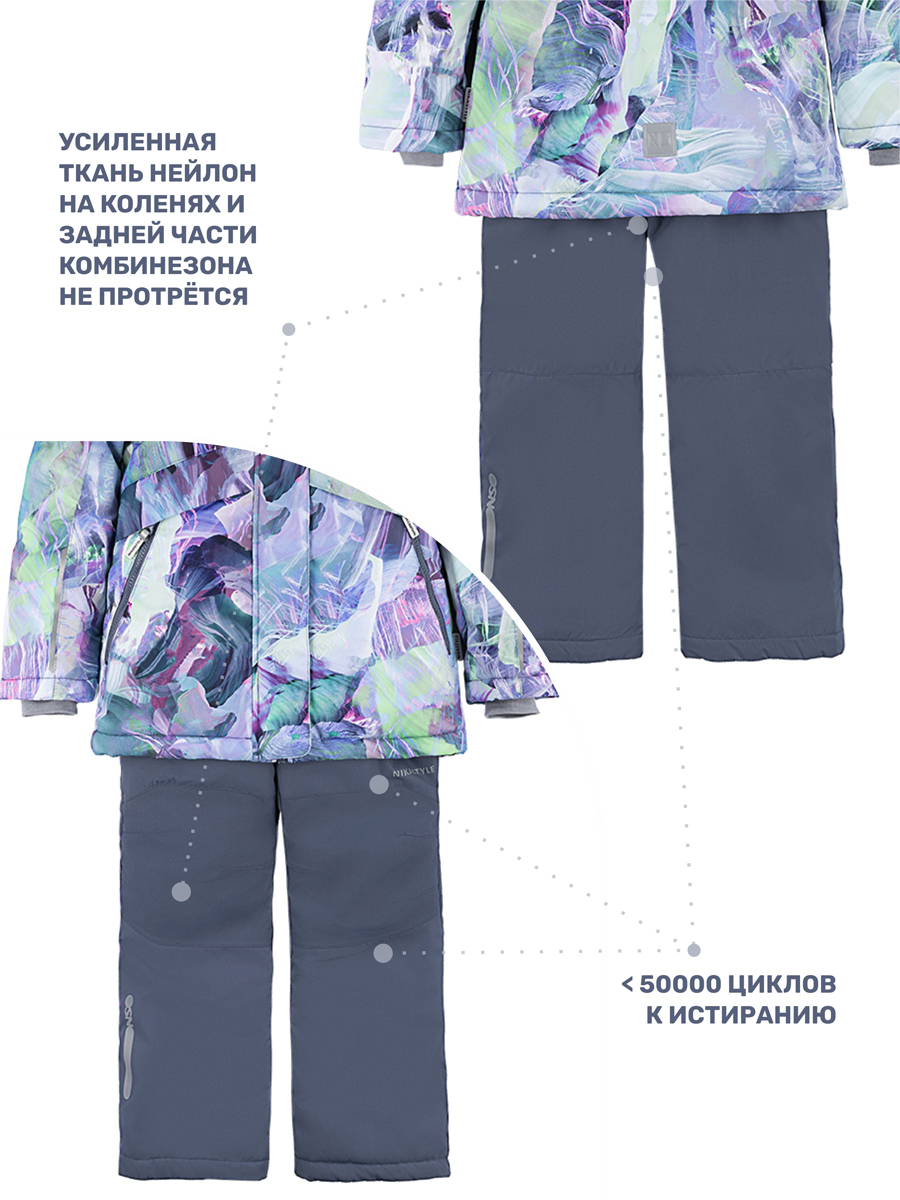Куртка и полукомбинезон NIKASTYLE 7з1424 лаванда/серый - фото 7