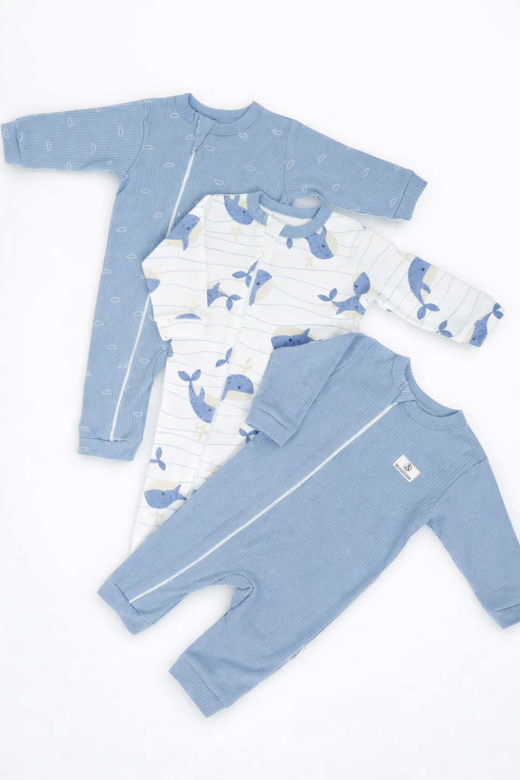 Комбинезон 3 шт Супер Пупс нбр/3пр/кмбнмол/морскаясказка - фото 1