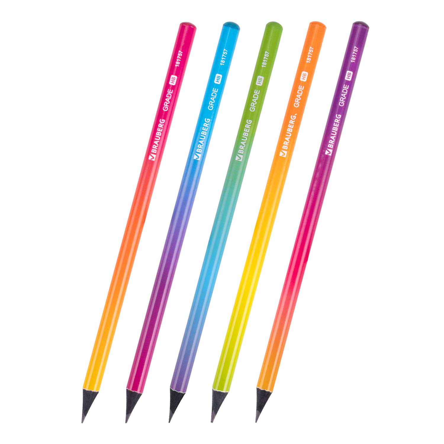 Карандаши чернографитные Brauberg 1 шт. в ассортименте - фото 1