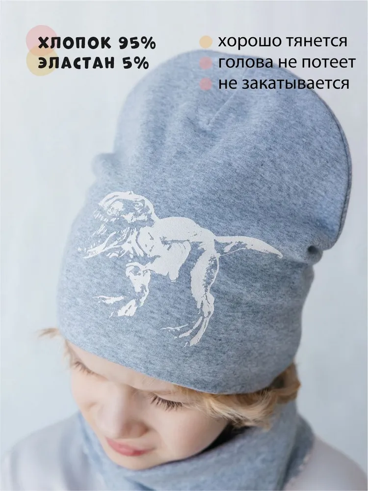 Шапка и снуд Три кота Pk-858/св-серый меланж - фото 4
