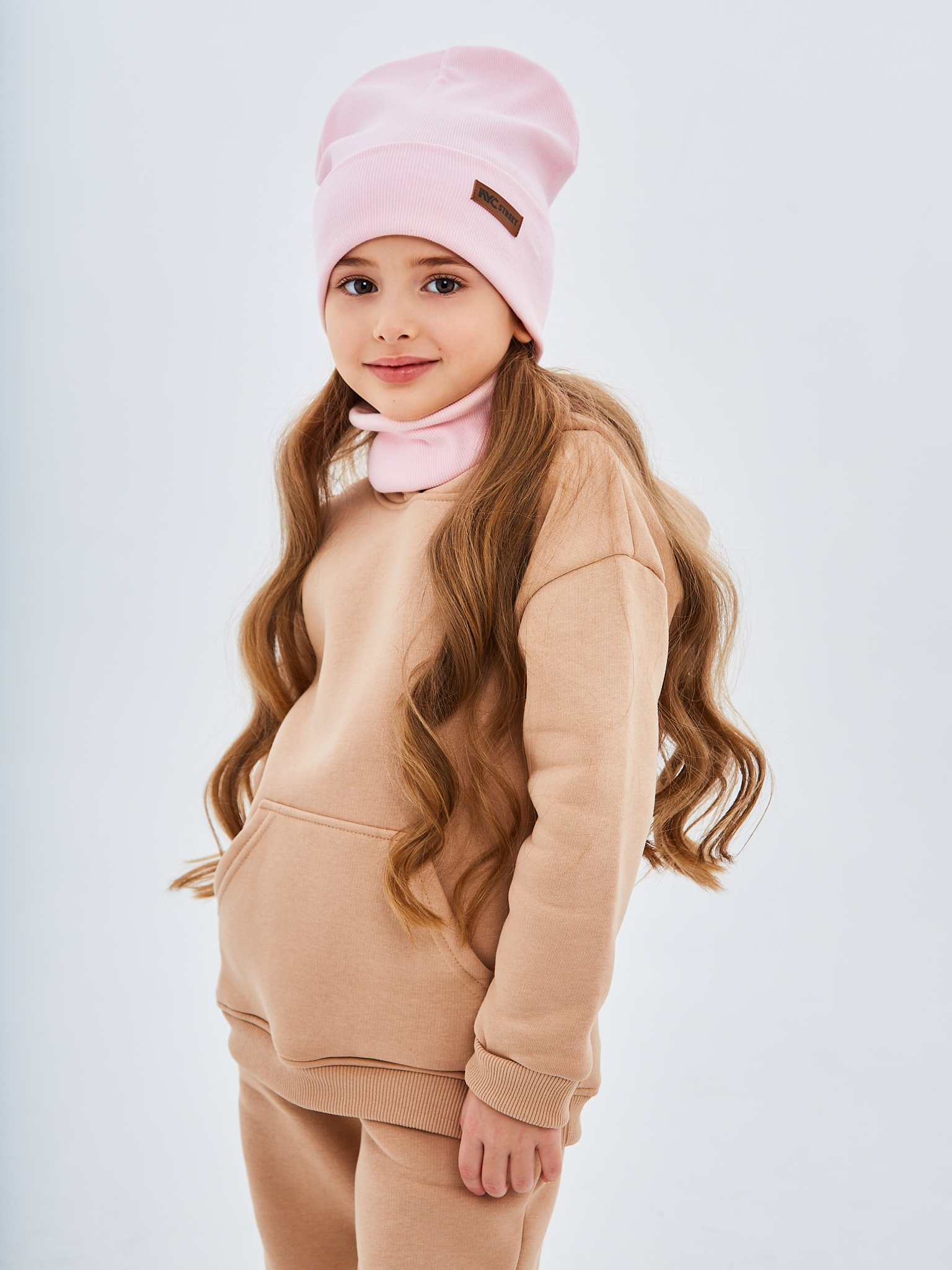 Шапка и снуд NYCkids NYC-H-70-KashOtvG-Lpink - фото 8