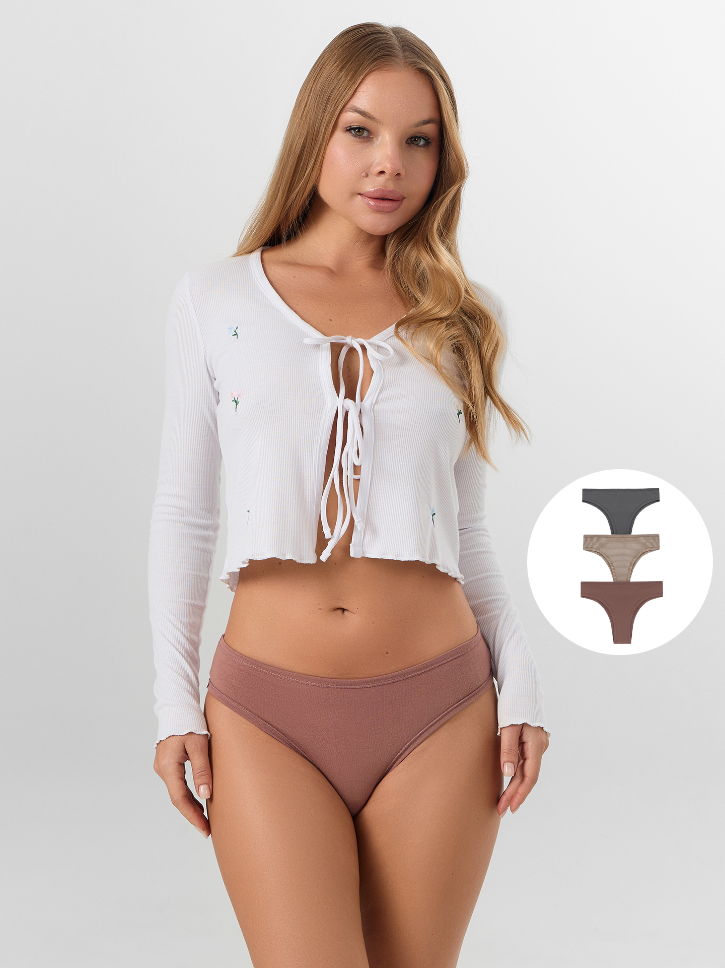 Трусы 3 шт Mark Formelle (Марк Формэль) 412623-3/кофейно -розовый - фото 1