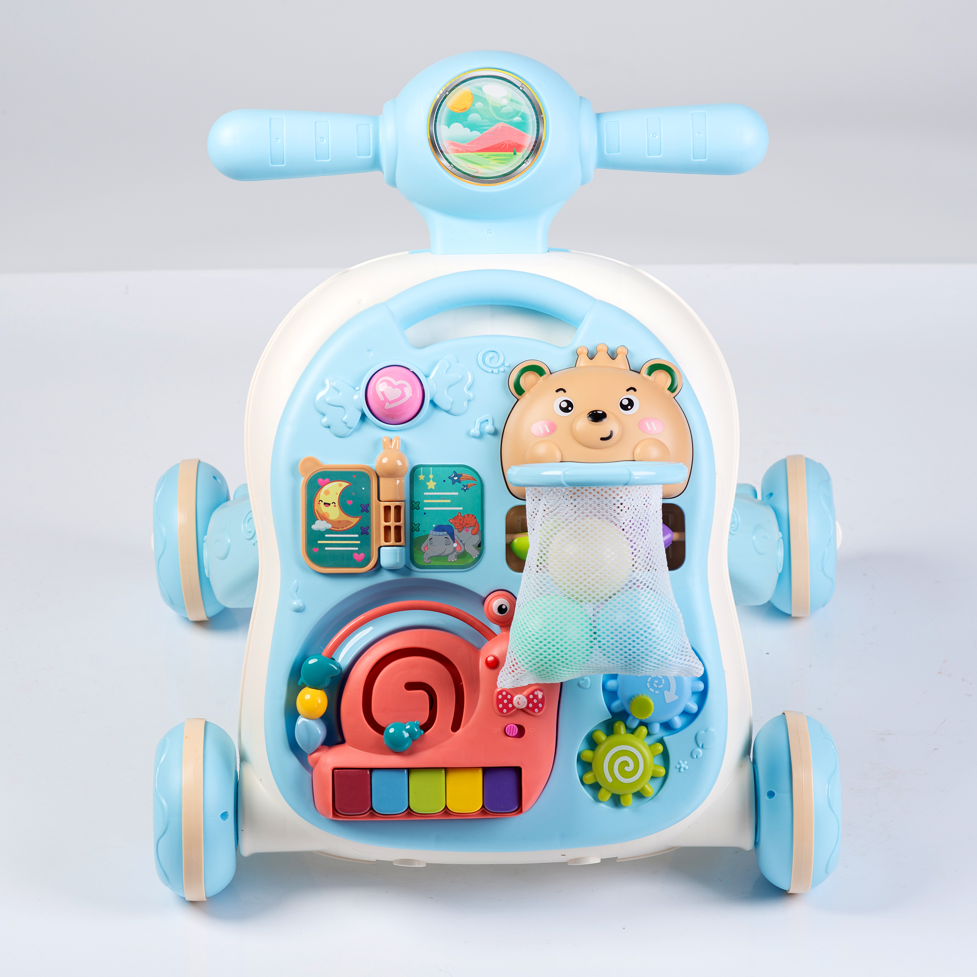 Каталка Babyhit с ручкой голубой - фото 11