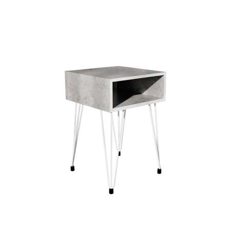 Тумба WoodSteel в стиле лофт Liverpool 40x40х60 см с полкой для хранения белый