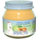 Пюре Бибиколь абрикос-яблоко-козий творог 80г с 6месяцев
