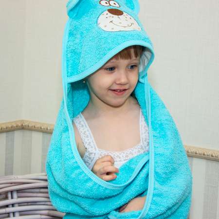 Полотенце Осьминожка с уголком махровое с вышивкой Мишка