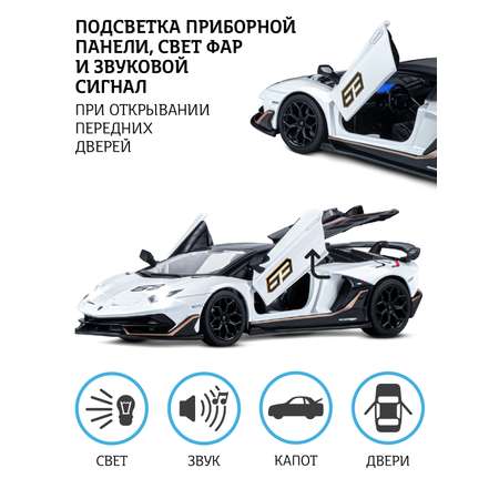 Автомобиль АВТОпанорама Lamborghini Aventador SVJ 1:24