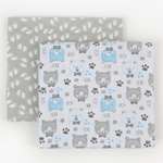 Пелёнка inlovery голубой/следы трикотаж 90х120 см 2 шт.