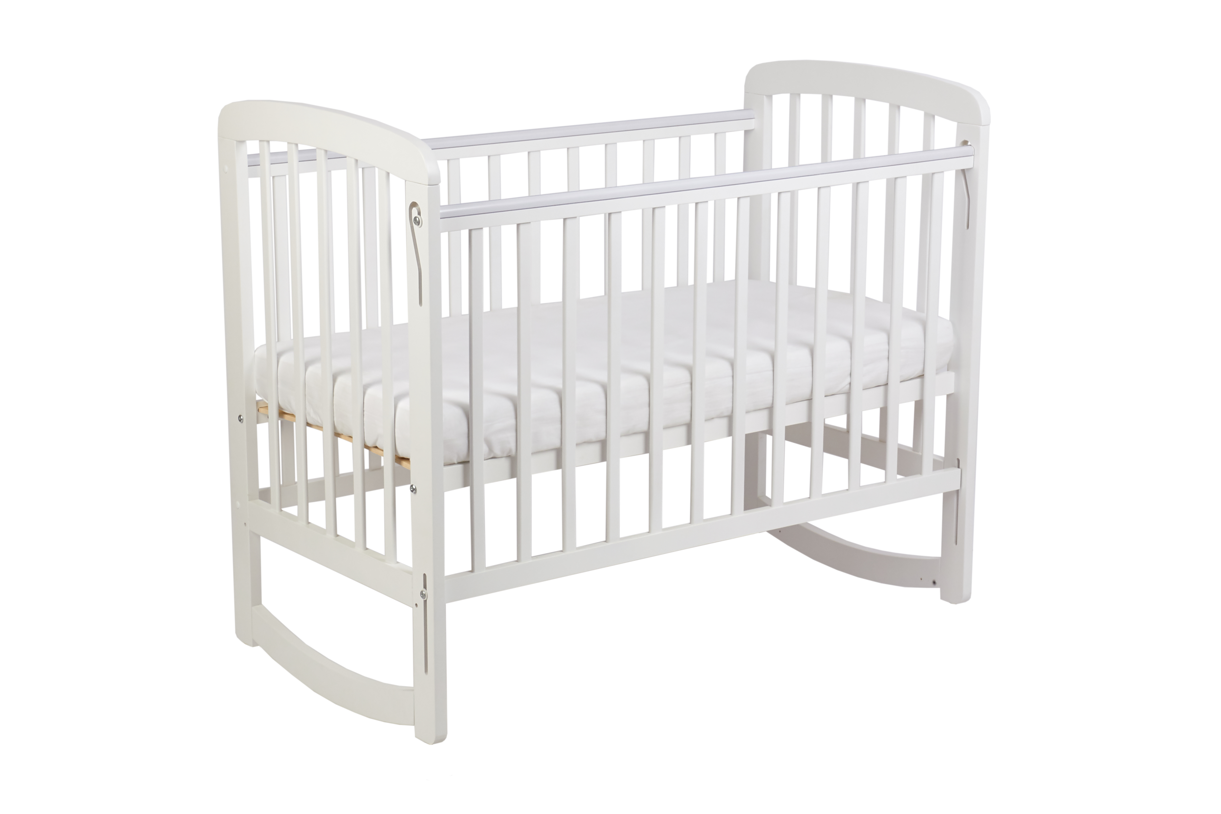 Детская кроватка Polini kids прямоугольная, поперечный маятник (белый) - фото 8