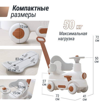 Качалка UNIX Kids Train с ручкой