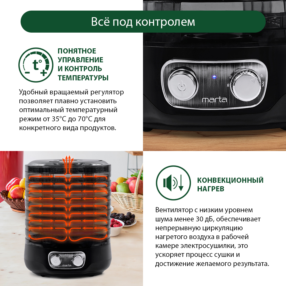 Электросушилка для овошщей MARTA MFD-2083PS - фото 3