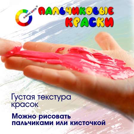 Краски пальчиковые АЗБУКА ЦВЕТА 12 цв.
