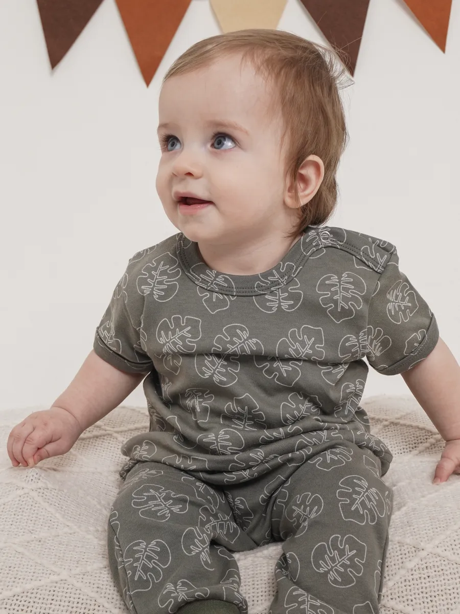 Футболка 3 шт Супер Пупс нбр/3пр/футб/хакиветочкилисточки - фото 10