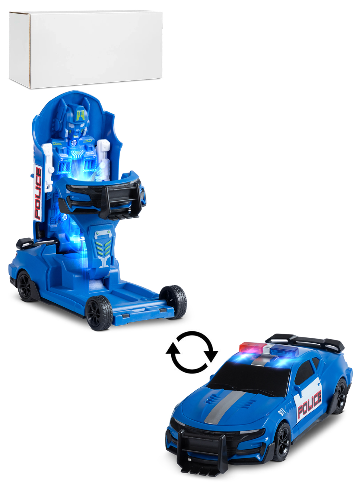 Фигурка AUTODRIVE Робот трансформер Синий - фото 10