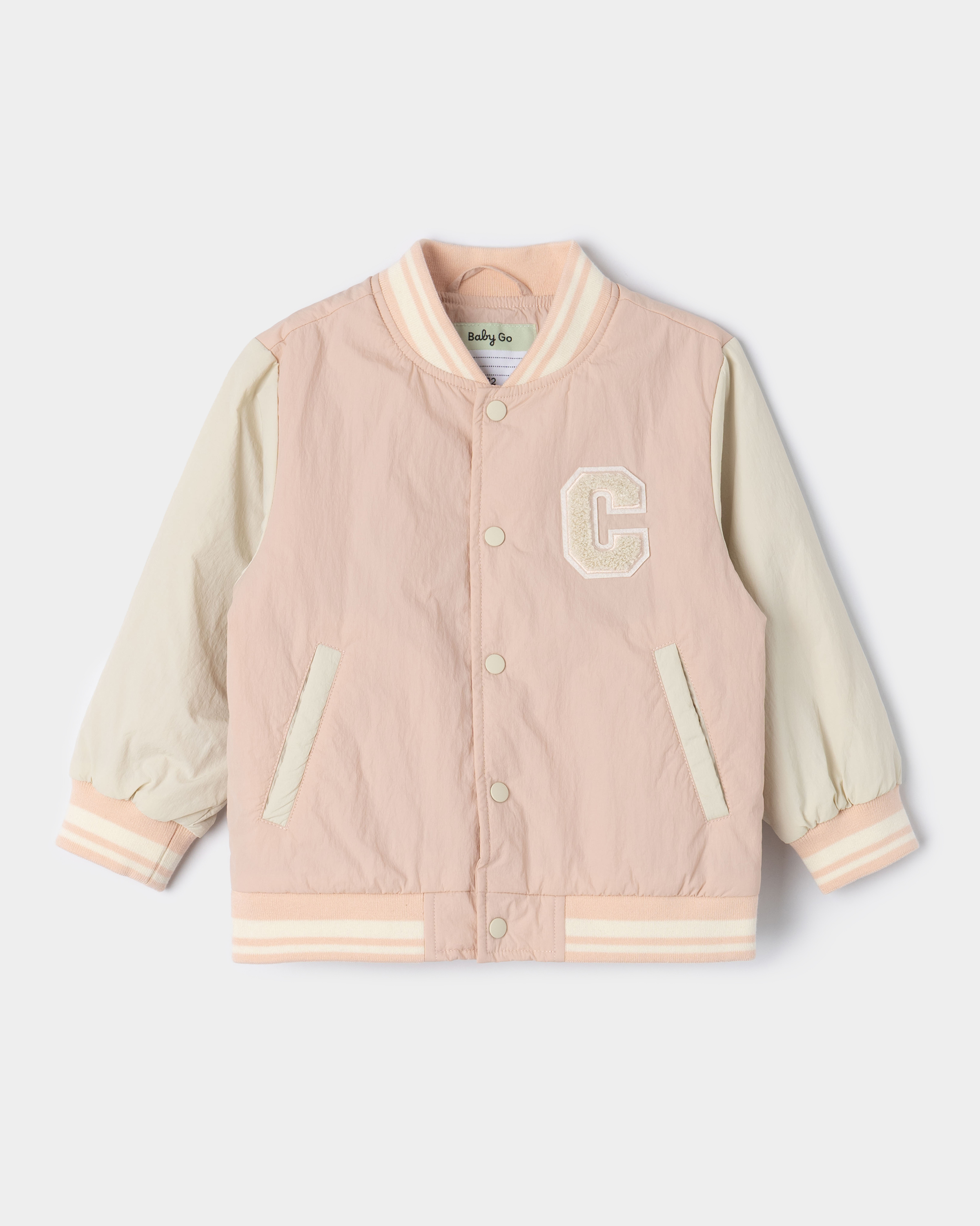 Изображение товара Детская куртка-бомбер BabyGo для девочки розовая демисезонная 86 размера