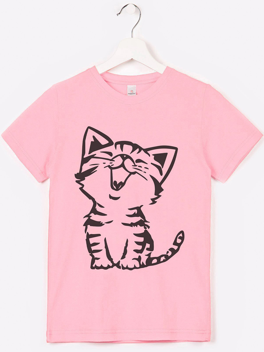Футболка HappyFox HF66031Dкошечка.розовый - фото 5