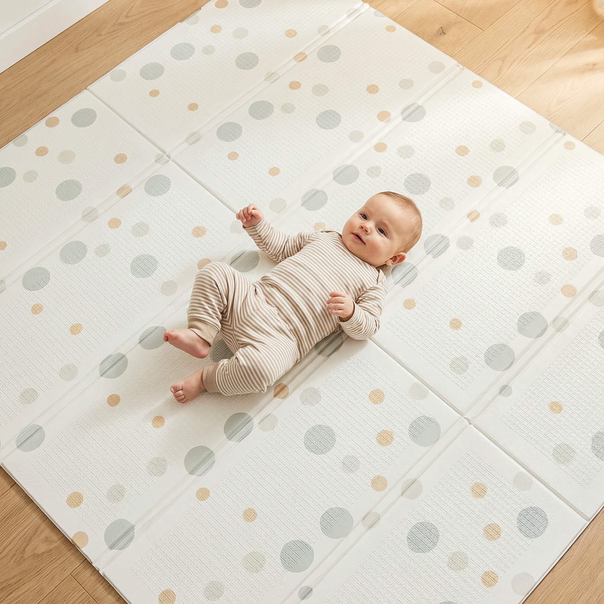 Детский складной коврик UNIX Kids Круги / Circles для ползания 150 x 180 см - фото 9