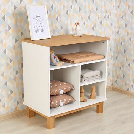 Комод для игрушек и книг Polini kids Белый-натуральный