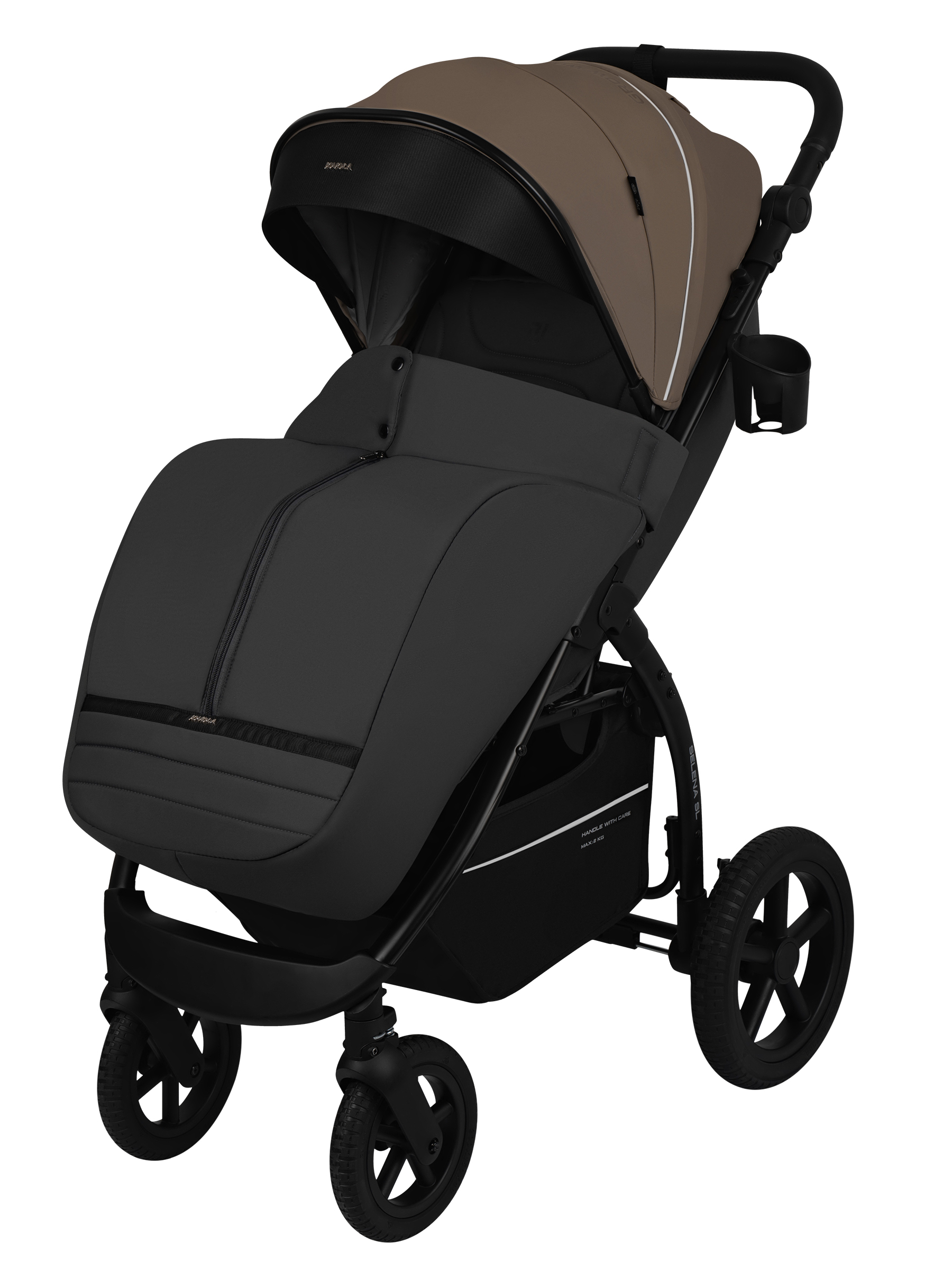 Коляска прогулочная JOVOLA Selena SL темно-бежевый-серый - фото 13