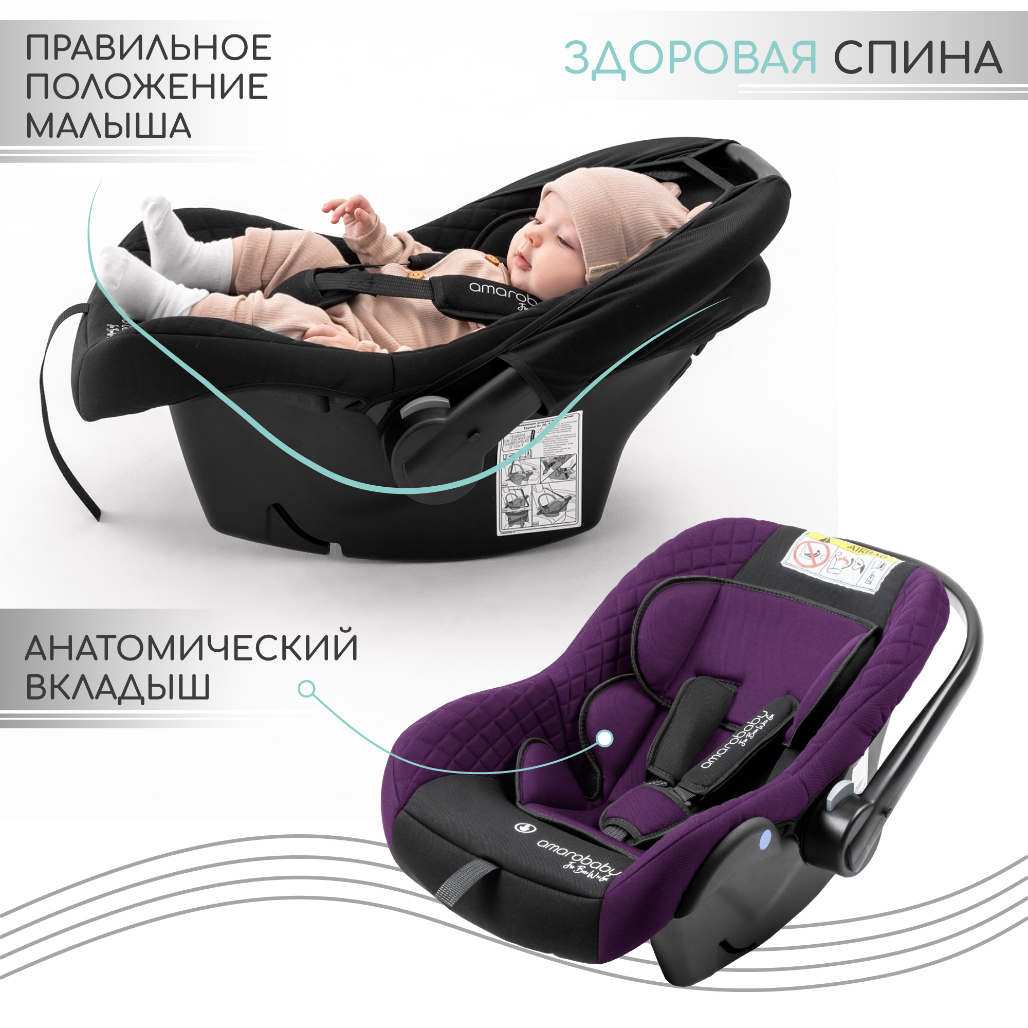 Автокресло Amarobaby Baby comfort 0 (0 -13 кг) - фото 3