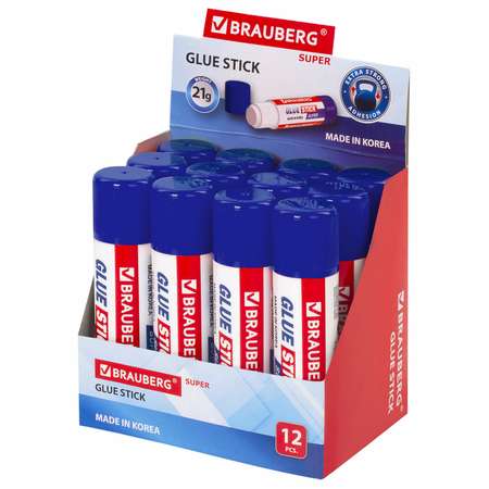 Клей-карандаш Brauberg 21 г 12 шт.