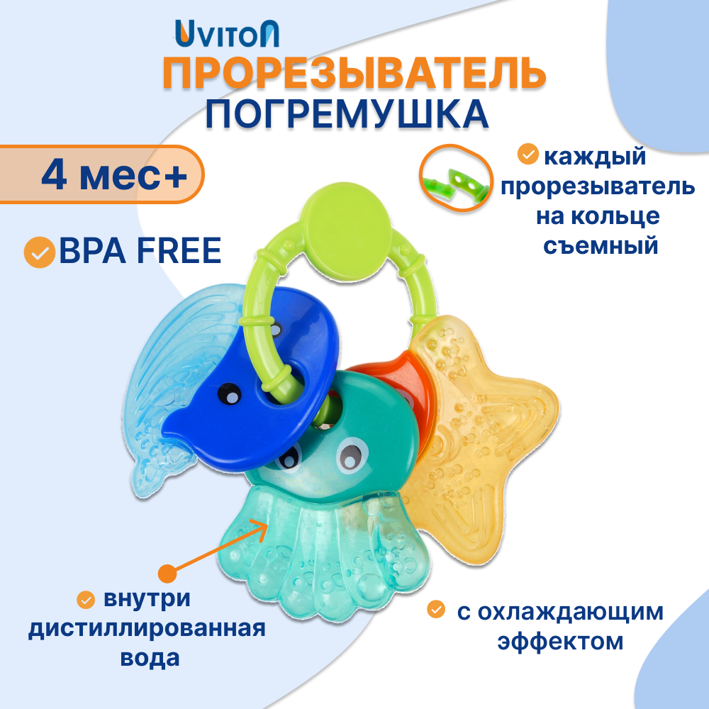 Прорезыватель Uviton 3шт/разноцветный - фото 1