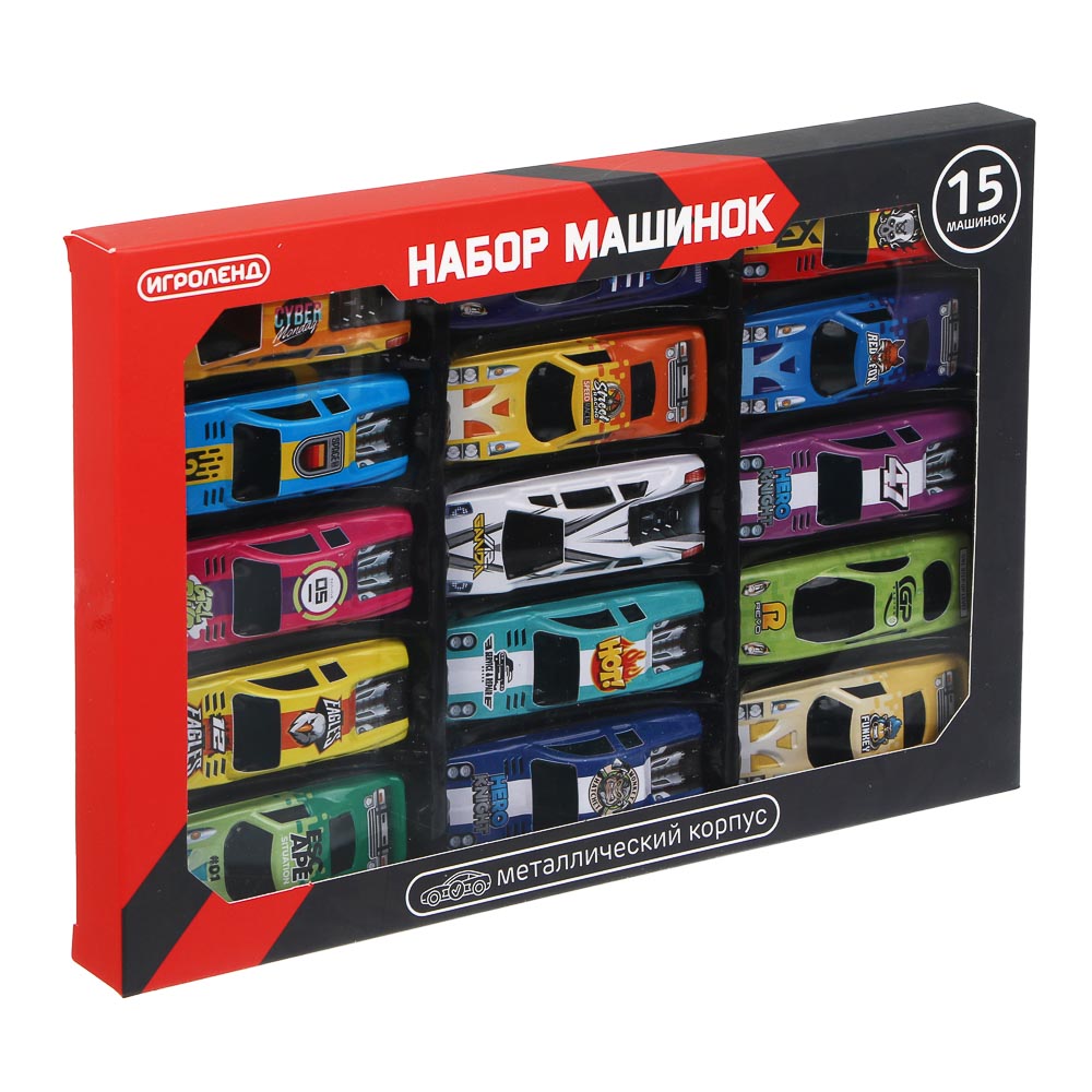 Автомобиль Игроленд набор из 15 штук металл 292-474 - фото 6