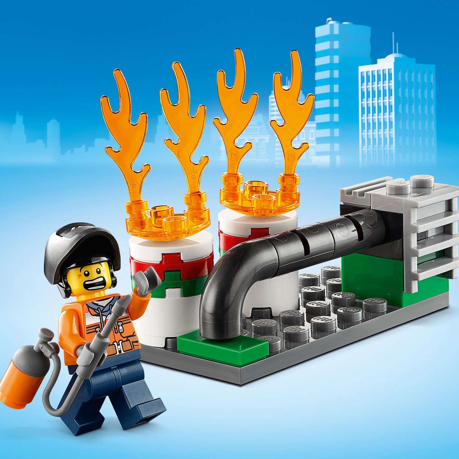 Конструктор LEGO City Fire Пожарный вертолет блочный - фото 12