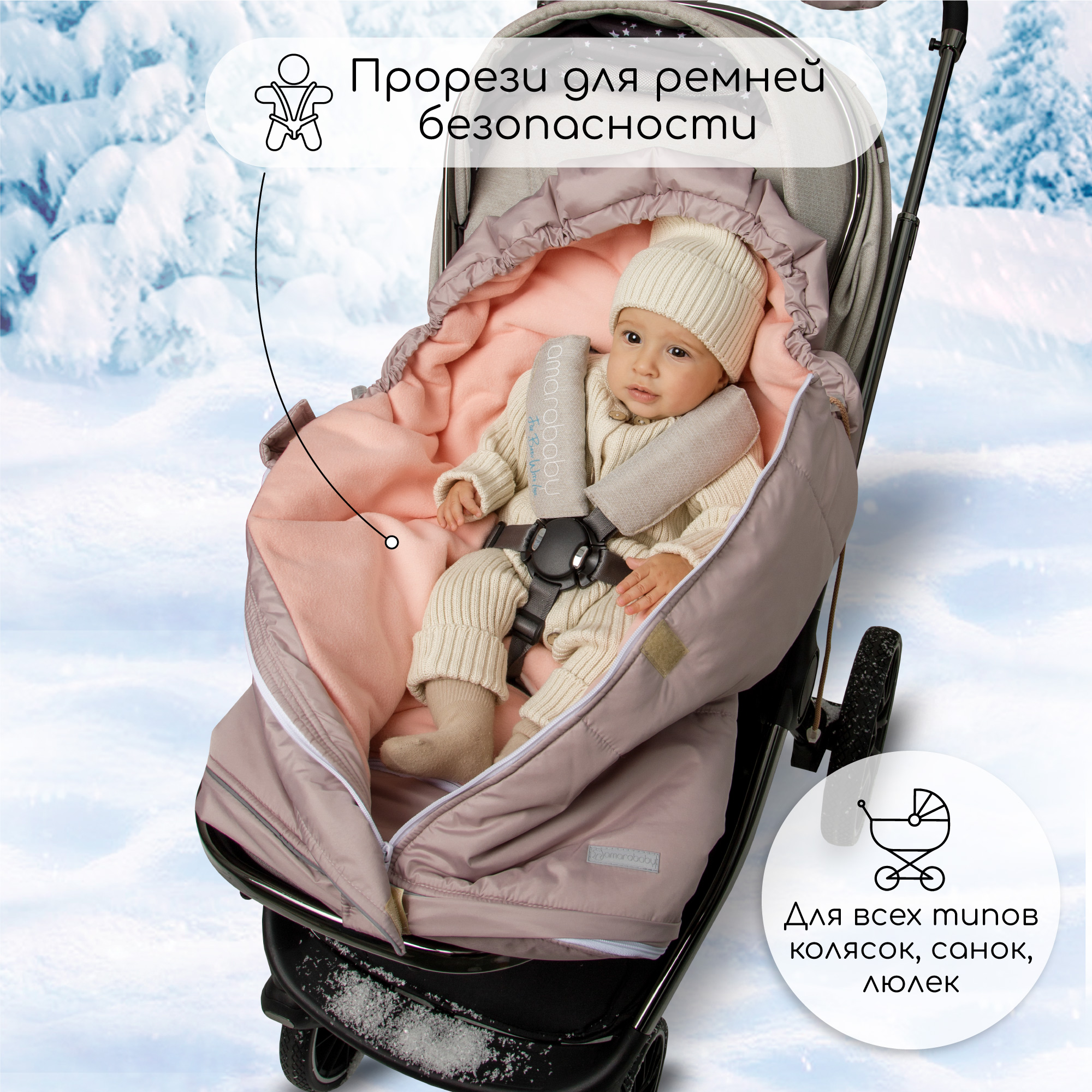 Конверт в коляску Amarobaby Frost Трансформер - фото 4