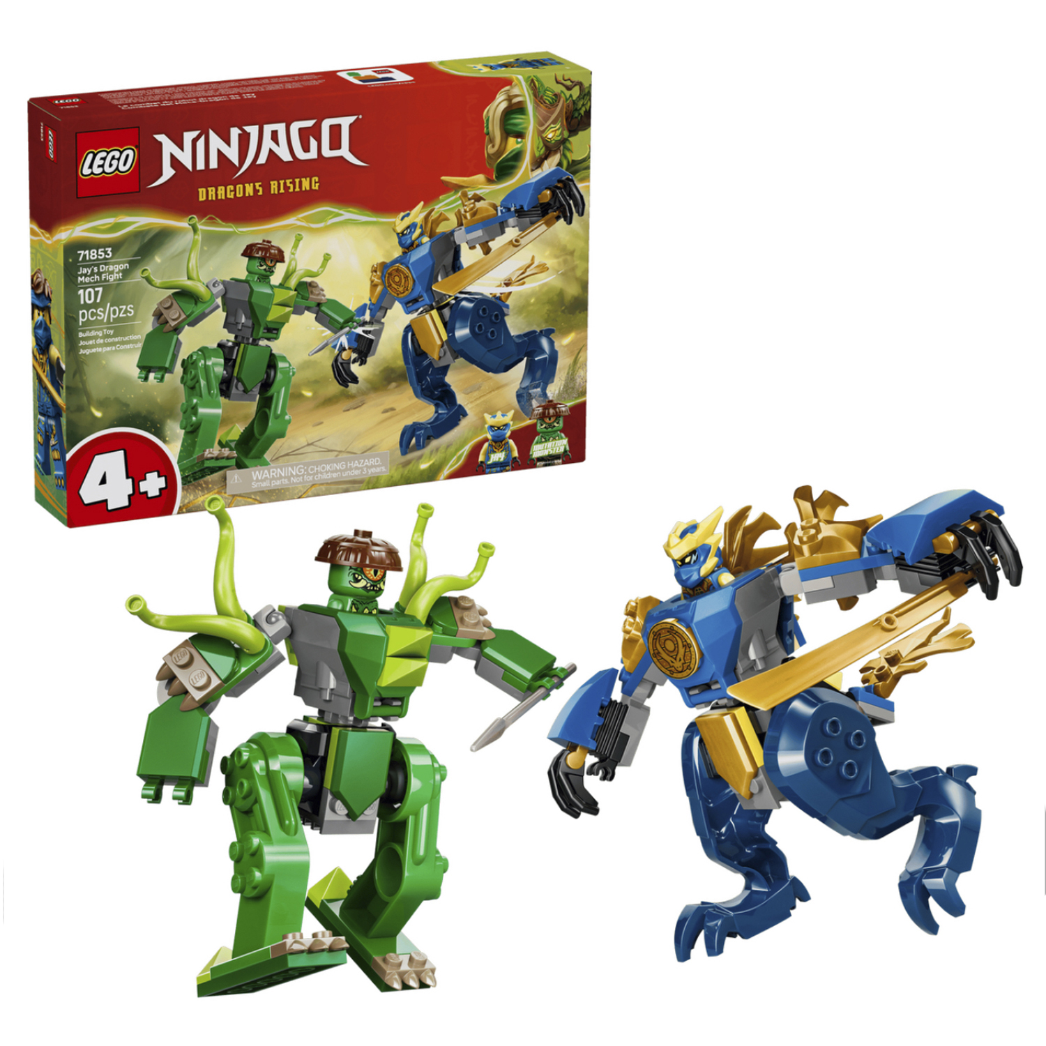 Конструктор LEGO NINJAGO Битва робота-дракона Джея 107 дет. - фото 1