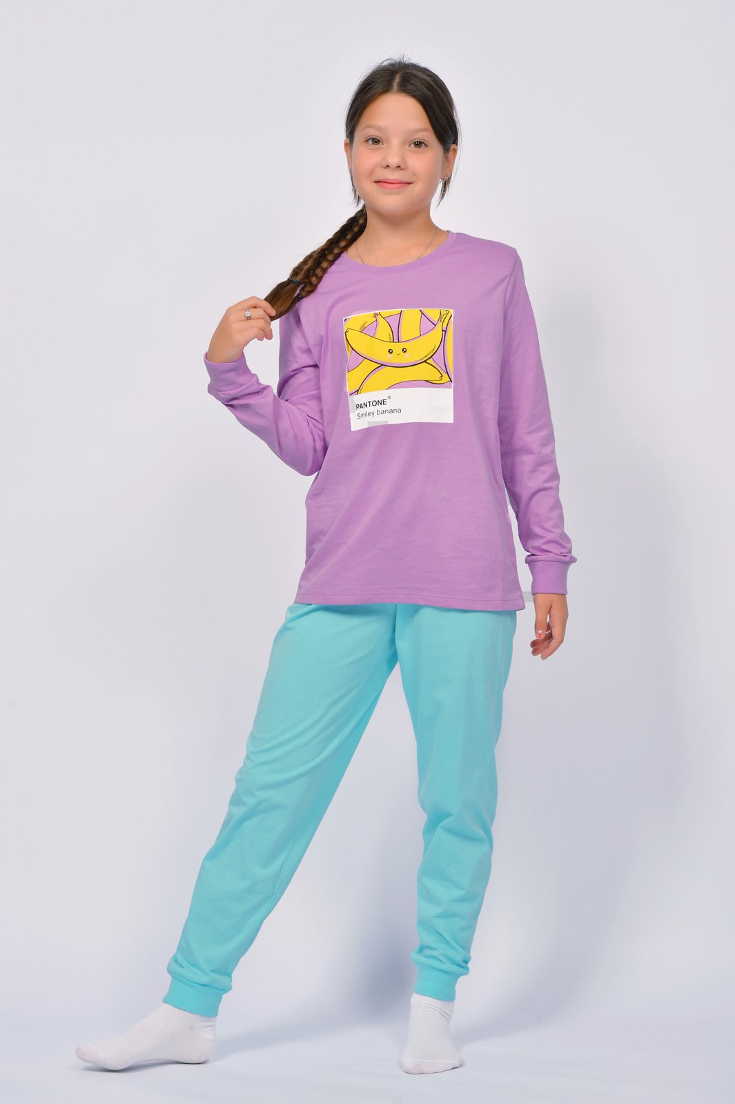 Пижама Lets Go 91279_лиловый/мятный - фото 6