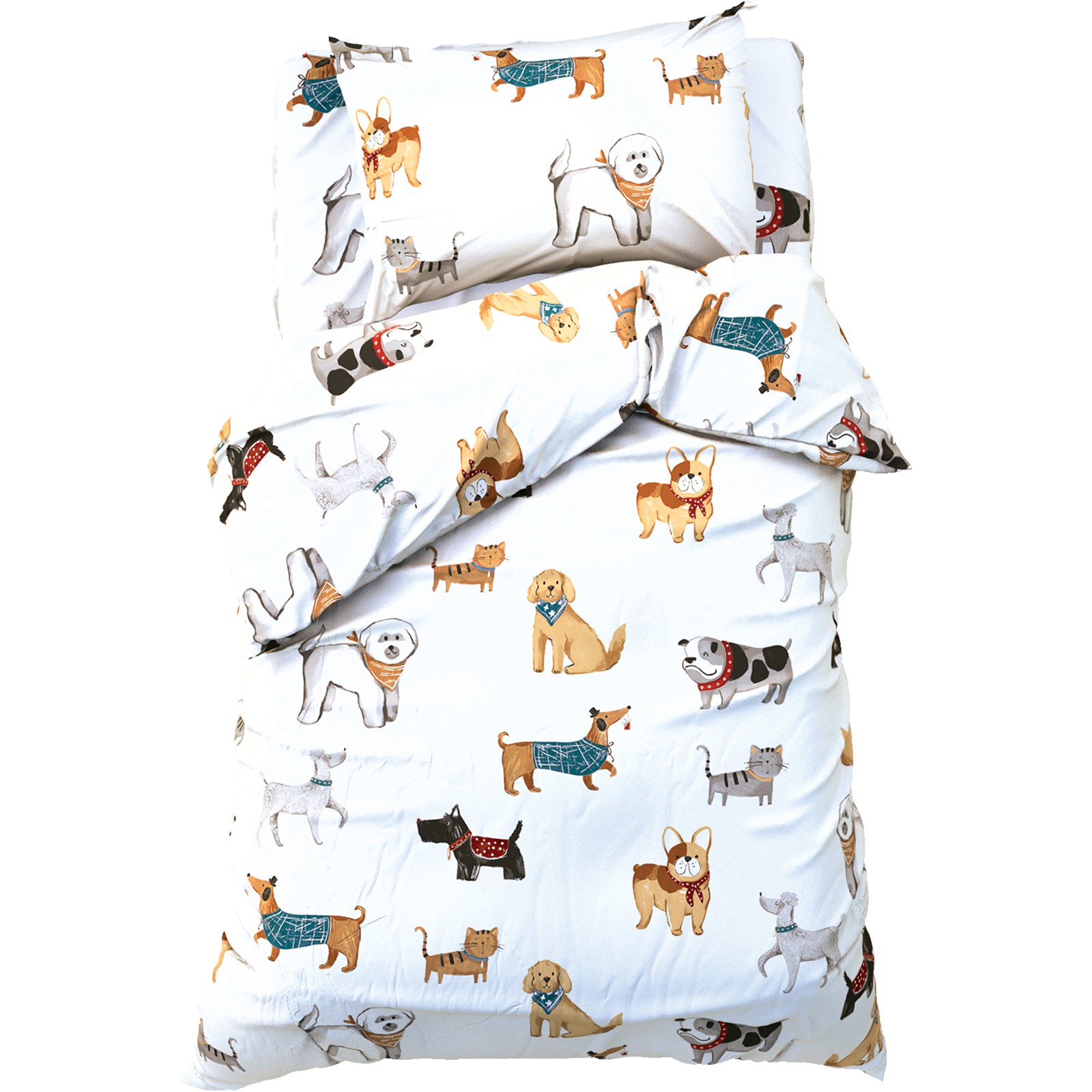 Комплект постельного белья Этель Dog party полутораспальный 3 предм. - фото 1